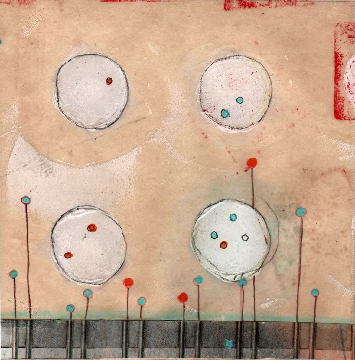 10x10 pearls of mallorca – original artwork 1 by Sandra Lehnis, Swiss contemporary painter